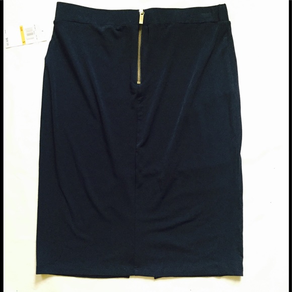 MMK Wrap Navy Pencil Skirt - Picture 3 of 7